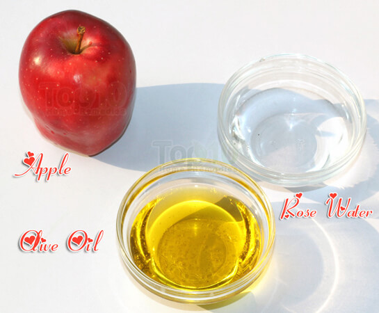 Nguyên liệu để thực hiện cách làm kem dưỡng da tự nhiên bằng quả táo